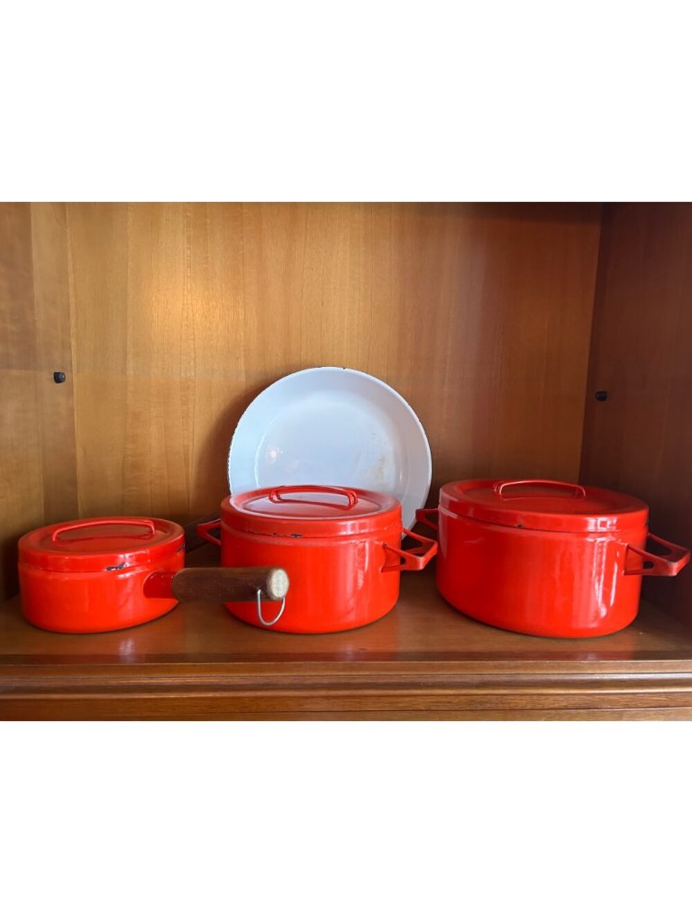 MCM Red Scandinavian Arabia Finel Cookware, Designed by Seppo Mallet for Finel